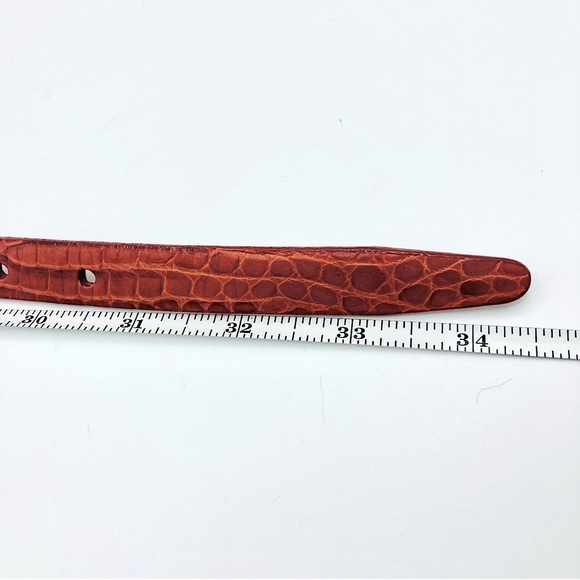 Talbots Croc-Embossed Brown Belt with Silver Buckle - Picture 10 of 10